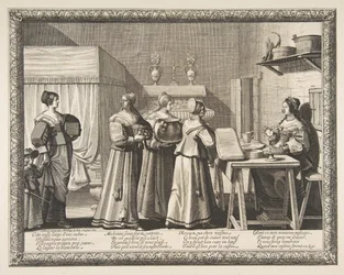 Gaver tilbudt til bruden Gaver tilbudt bruden, ca. 1633.