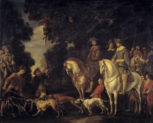 Vildsvinejagt. Maleri af Abraham Hondius (1625-1695)