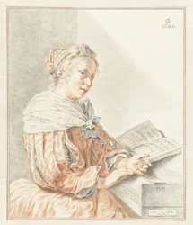 Dame ved spinet