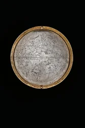 To enestående jord- og himmelkloder, støttet af Hercules og Atlas, Augsburg, 1697-99
