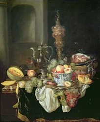 Stilleben: Banquey Piece (olie på panel)