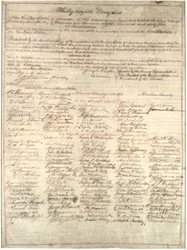 Kongreskopi af resolutionen om det trettende ændringsforslag, 1. februar 1865 (blæk på pergament)
