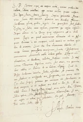 Autografbrev underskrevet til hans nevø, Jacob Cool (Jacobus Colius), Antwerpen, 2. februar 1595 (pen og blæk på papir)