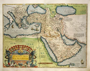 Kort over Tyrkiet, fra Theatrum Orbis Terrarum af Abraham Ortelius