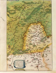 Kort over Vermandois, fra The Theatre of the World af Abraham Ortelius
