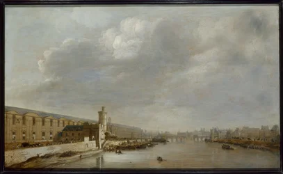 Louvres store galleri med Porte Neuve og Tour du Bois, ca. 1640 (olie på træ)