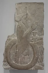 Ahuramazda in the Winged Disk, Persepolis, 486-460 BC (kalksten)