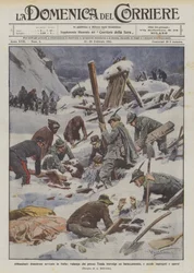 Rigelig katastrofalt snefald i Italien, en lavine, der overvælder en barak nær Tenda?