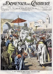 Abdelaziz (Al-Hassan Muhammad Al-Hassani Al-Alawi) Forbindelsen i Marokko blev udvist i oktober 1907 (Marrakesh)