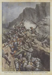 Ved Valle Inferno-passet river en deling alpine tropper, efter en heroisk kamp, ​​en skyttegrav op?