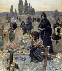 Alle hellige i Italien i 1899. illustration af Achille Beltrame.