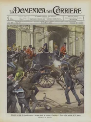 Angreb med revolverskud mod suverænerne ledet i bil til Pantheon i Rom om morgenen den 14. marts