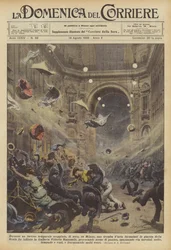 Under en rasende storm, der brød ud over Milano om aftenen, dannedes der en hvirvelvind på pladsen?