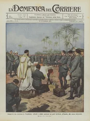 Episoder af krigerisk liv i Tripolitanien, officerer og soldater, der hjælper på de befæstede poster?