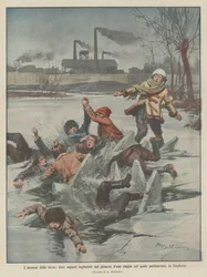 Jorddramaer, ti drenge, der blev opslugt af isen i en dam, de skøjtede på, Ungarn