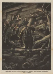 Brandmænd, der gik ned i de oversvømmede miner i Courrieres, fandt tretten arbejdere begravet og stadig der?