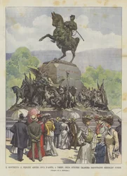 Monumentet til prins Amedeo, hertug af Aosta, i Torino, af billedhuggeren Calandra, indviet sidste onsdag