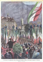 Kæmpemøde i nærværelse af prinsen af Udine på Bolzanos hovedtorv