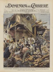 Jordskælv i Calabrien, en lille pige reddes levende fra murbrokkerne af et hus?