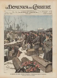 Katastrofe i kulminerne i Courrieres, velsignelse af kister på kirkegården