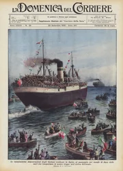 De entusiastiske demonstrationer af italienerne bosat i Egypten ved passagen gennem Suez-kanalen?