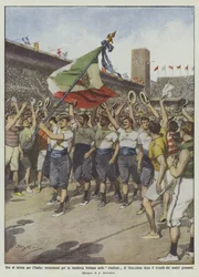 Timer af glæde for Italien, begejstring for det italienske flag på Stockholm stadion bagefter?