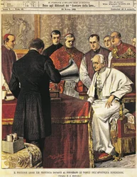 Pave Leone XIII læser Benediction til grammofon af Achille Beltrame (1871-1945), fra La Domenica del Corriere, 29. marts 1903