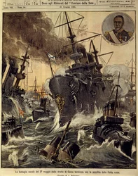 Russisk-japanske krig (1904-1905), søslag i strædet Korea, som endte med den russiske flådes nederlag, 11. juni