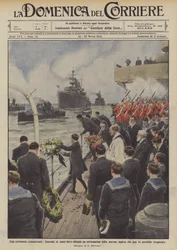 En bevægende ceremoni, en begravelse til søs, hvor jeg sænker en ubåd fra den engelske flåde, hvilken?