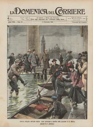 Venedig oversvømmes af højvande midlertidige broer og både på Markuspladsen