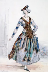 Mademoiselle Sophie, kostumedesign til en opera, c1820-1857