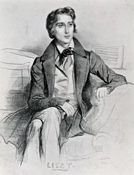 Portræt af den ungarske komponist og pianist Franz Liszt (Doborjan