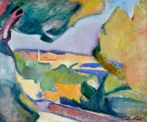 Middelhavslandskab, ca. 1907 (olie på lærred)