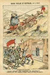 Illustration af Achille Lemot (1846-1909) i Le Pelerin, 20/10/07 - gamle og nye ting - Elysee, Socialisme, Ministere - Jaures Jean, Ane - Portfolio