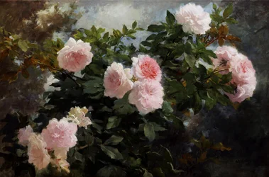 Stilleben med roser. Maleri af Achille Theodore Cesbron (1849-1913) Privat samling.