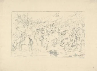 General Stuarts tilbagevenden fra Pennsylvania fra Confederate War Etchings, 1861-63.