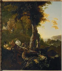 Paysage au soleil levant - Landskab med opgående sol ...