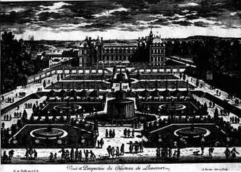 Chateau de la Rochefoucauld i Liancourt; tegning af Perelle.