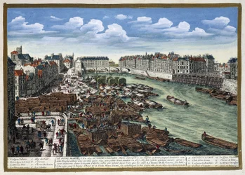 Le Pont Marie efter dens genopbygning - i "" Paris" af Perelle