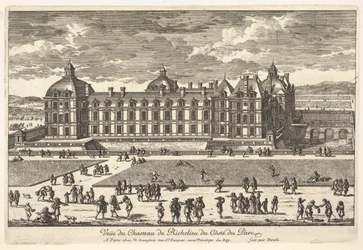Udsigt over Château de Richelieu fra siden af ​​parken, 1600-tallet.