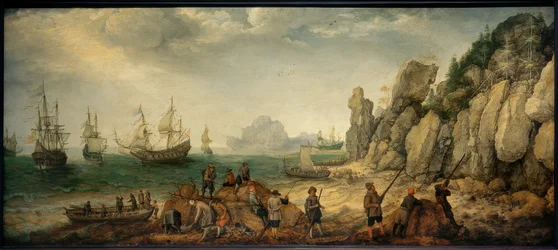 Vild gedejagt på stenet kyst