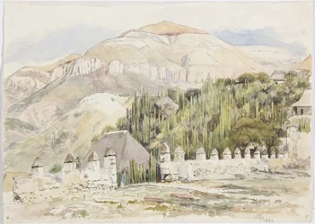 Kirkeindhegning, Metztitlán, Hidalgo, Mexico (akvarel)