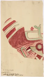Kopi af et fragment af et vægmaleri fra Teotihuacan, Mexico State