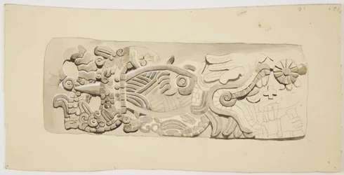 Stenrelief fra Mexico City, Mexico (akvarel)