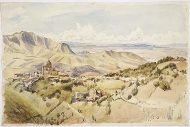 Udsigt nær Guanajuato, Guanajuato State, Mexico (akvarel)