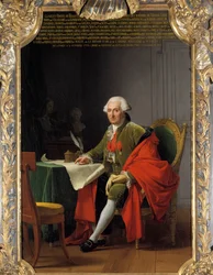 Portræt i fuld længde af Charles Roger, Prince of Bauffremont (1713-1795) Maleri af Adelaide Labille Guiard (1749-1803) 1791 Søn. 2,24 x 1,47 m. versailles, slotsmuseum