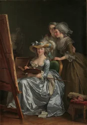 Selvportræt med to elever, Marie Gabrielle Capet og Marie Marguerite Carreaux de Rosemond