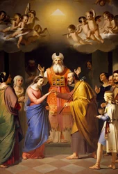 Jomfruens ægteskab, af Adeodato Malatesta (1806-1891), San Giuseppe (St Joseph) Kirke, Bologna, Emilia-Romagna. Italien