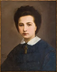Portræt af kvinde (Family Ghirelli) (olie på lærred)