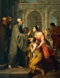 St Mauro Abbed giver syn til ung blind mand